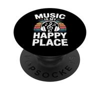 La música Divertida es mi Lugar Feliz Diciendo Amante PopSockets PopGrip Adhesivo