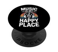 La música Divertida es mi Lugar Feliz Diciendo Amante PopSockets PopGrip Adhesivo