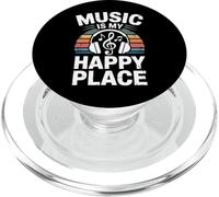 La música Divertida es mi Lugar Feliz Diciendo Amante PopSockets PopGrip para MagSafe