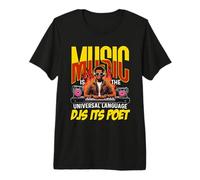 La música es el lenguaje Universal Discos de Vinilo Disc Jockey Camiseta Premium