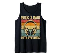 La música es matemática con Sentimientos Retro músico Divertido Amante de la música Camiseta sin Mangas