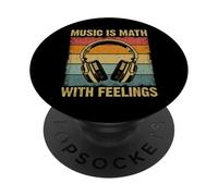 La música es matemática con Sentimientos Retro músico Divertido Amante de la música PopSockets PopGrip Adhesivo