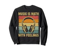 La música es matemática con Sentimientos Retro músico Divertido Amante de la música Sudadera