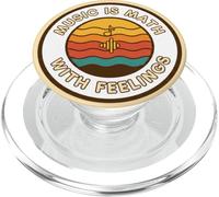 La música es matemática con Sentimientos Retro Sunset Waves PopSockets PopGrip para MagSafe
