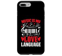 La música es mi Amor Idioma Divertido San Valentín Músico Carcasa para iPhone 7 Plus/8 Plus