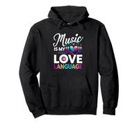 La música es mi amor Idioma Músico EDM Music Lover DJ Sudadera con Capucha