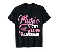 La música es mi lenguaje de amor Divertido DJ Disc Jockey Amante de la música Camiseta