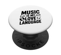 La música es mi lenguaje de Amor para los apasionados Amantes de la música PopSockets PopGrip Adhesivo