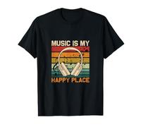 La música es mi Lugar Feliz, Músico, EDM, Amantes de la música, DJ Camiseta gráfica económica