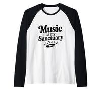 La música es mi Santuario Vibraciones rítmicas para Todos los Amantes de la música Camiseta Manga Raglan