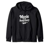 La música es mi Santuario Vibraciones rítmicas para Todos los Amantes de la música Sudadera con Capucha