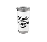 La música es mi santuario vibraciones rítmicas para todos los amantes de la música Vaso térmico de acero inoxidable de doble pared