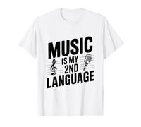 La música es mi Segundo Idioma Divertido para los músicos Camiseta gráfica económica