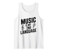 La música es mi Segundo Idioma Divertido para los músicos Camiseta sin Mangas