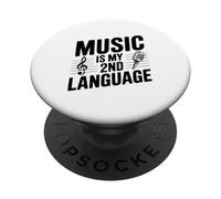 La música es mi Segundo Idioma Divertido para los músicos PopSockets PopGrip Adhesivo