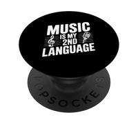 La música es mi Segundo Idioma Divertido para los músicos PopSockets PopGrip Adhesivo