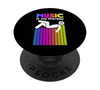 La música es mi Terapia con Ecualizador DJ Rainbow Sound Engineer PopSockets PopGrip Adhesivo