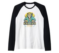 La música house es mi terapia: Halloween DJ Monster Camiseta Manga Raglan