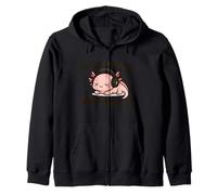 La música kawaii de axolotl me ayuda a relajarme, lindos dibujos animados divertidos Sudadera con Capucha