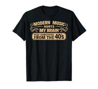 La música Moderna Duele mi Cerebro Play 40s Fan de la música Camiseta