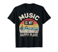 La música retro vintage es mi lugar feliz Camiseta