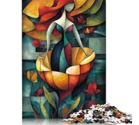 La nascita di Venere - Visione cubista Minimalista - Capolavoro Vibrante ispirato a Sandro Botticelli Puzzle per adulti e adolescenti 1000 pezzi Educatio