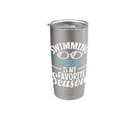 La natación es mi temporada favorita Vaso térmico de acero inoxidable de doble pared