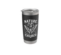 La naturaleza es mi iglesia, polilla de la luna, brujería, bruja wiccana Vaso térmico de acero inoxidable de doble pared