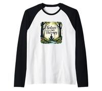 LA NATURALEZA ES MI TERAPIA - Bosque Mágico - Mujer Camiseta Manga Raglan
