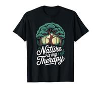 La Naturaleza es mi Terapia Bosque Senderismo Camping Aventura Camiseta