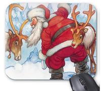 La Navidad clásica Rudolph y el Reno sospechado Rojo Rectangle Natural Rubber Mouse Pad