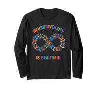 La neurodiversidad es Hermosa Infinity Butterfly Autismo TDAH Manga Larga