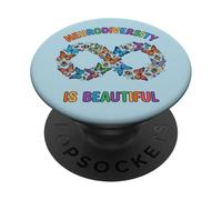 La neurodiversidad es Hermosa Infinity Butterfly Autismo TDAH PopSockets PopGrip Adhesivo