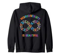 La neurodiversidad es Hermosa Infinity Butterfly Autismo TDAH Sudadera con Capucha