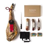 La Nevera Española - Lote Ibérico de Jamón Oro Puro, Chorizo, Lomo, Salchichón y 2 Cuñas de Queso de Oveja - Productos Nacionales - Delantal de Regalo