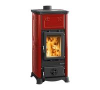 La Nordica Emiliana 165 - Estufa de leña (6,5 kW, entrada externa, hierro fundido, para hasta 186 m³, color burdeos)