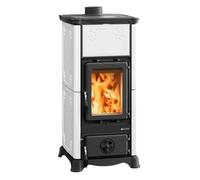 La Nordica Emiliana 165 - Estufa de leña (6,5 kW, entrada externa, hierro fundido, para hasta 186 m³, color blanco)