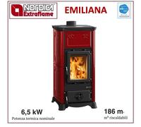 La Nordica Emiliana Estufa Madera Revestimiento Mayólica 6,5 Kw Burdeos 7112600