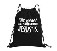 La Normalidad No Va A Volver, Pero Jesús Sí Unisex Mochila Con Cordón Con Cordón Mochila De Cuerdas Impermeable Bolsa De Gimnasio Para Yoga Acampada Senderismo