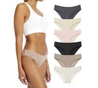 La Notte Ropa interior de bikini para mujer, ropa interior de bikini de algodón para mujer, ropa interior negra para mujer, paquete de 6 bragas suaves y ligeras, Butterfly, XL