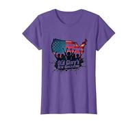 La Nueva generación de Old Glory Camiseta, Mujer, Morado Jaspeado, L