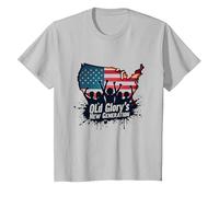 La Nueva generación de Old Glory Camiseta, Niños, Plata, 12 años