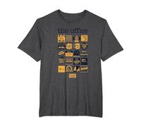 La Oficina Cita Mash-Up Camiseta, Hombre Tallas Grandes, Jaspeado Oscuro, 2X Alto