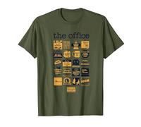 La Oficina Cita Mash-Up Camiseta, Hombre, Verde Oliva, M