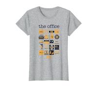 La Oficina Cita Mash-Up Camiseta, Mujer, Gris Jaspeado, XL