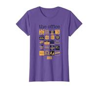 La Oficina Cita Mash-Up Camiseta, Mujer, Morado Jaspeado, XL