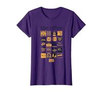 La Oficina Cita Mash-Up Camiseta, Mujer, Morado, XXL