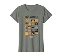 La Oficina Cita Mash-Up Camiseta, Mujer, Verde Militar Jaspeado, XXL