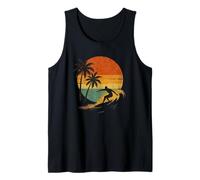 La ola equitación vacaciones Caribe Mar del Sur palmeras playa surfistas Camiseta sin Mangas