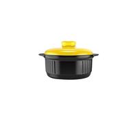 La olla de barro cerámico es adecuada for cocinar tradicional, guisar sopa, aislar el hogar de gran capacidad y bloquear la frescura.(Yellow 1100ML)